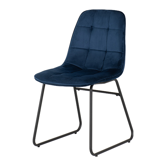 Qinson Wave Edge Dining Table With 4 Lyster Blue Chairs_3