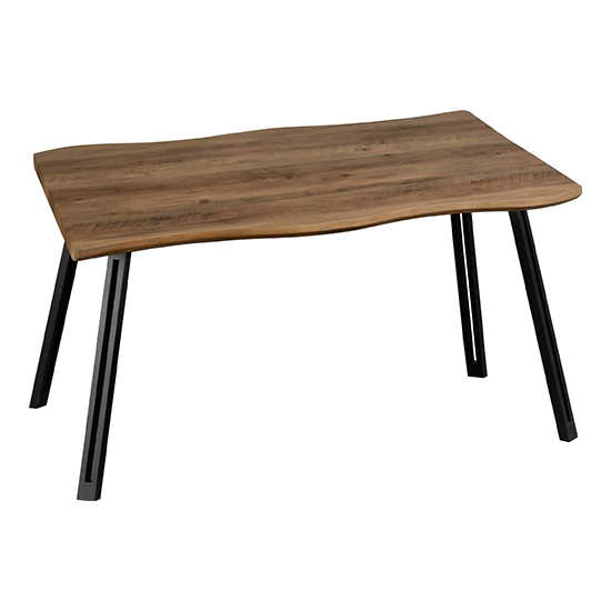 Qinson Wave Edge Dining Table With 4 Lyster Green Chairs