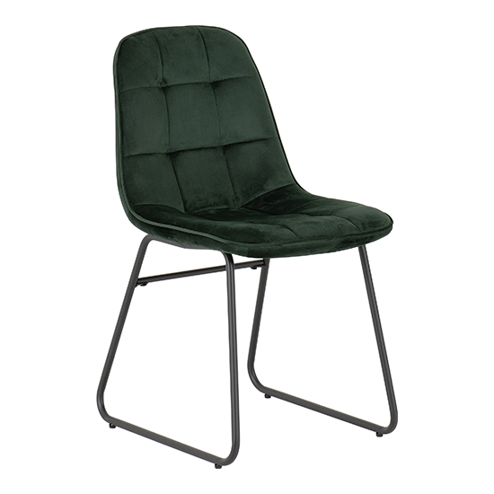 Qinson Wave Edge Dining Table With 4 Lyster Green Chairs