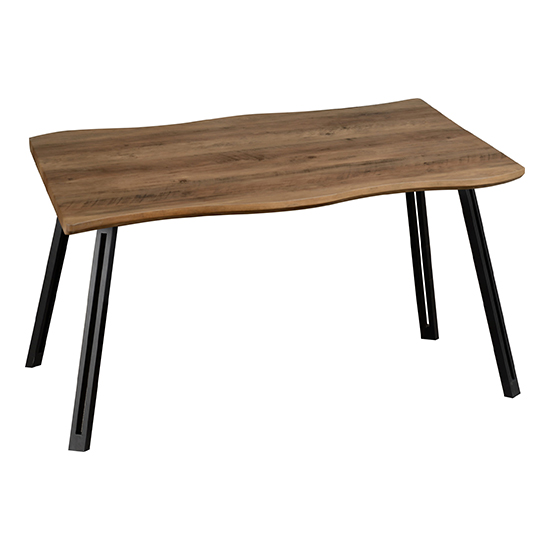 Qinson Wave Edge Dining Table With 4 Lyster Pink Chairs_2