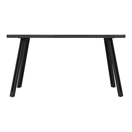 Qinson Wooden Wave Edge Dining Table In Black Wood Grain Furniture in