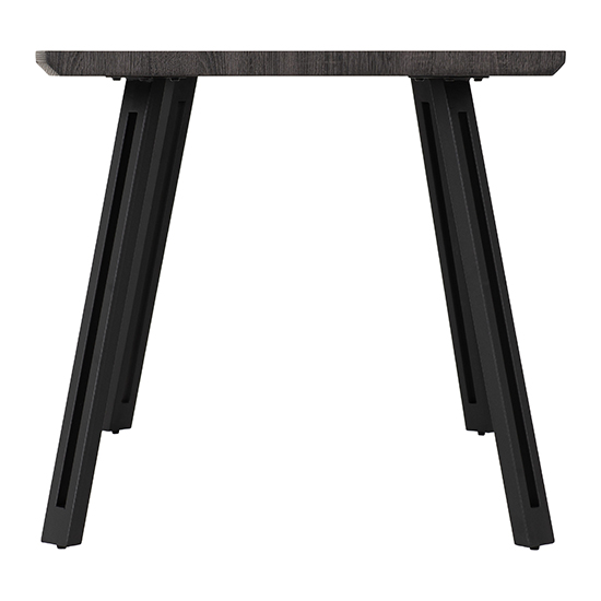 Qinson Wooden Wave Edge Dining Table In Black Wood Grain