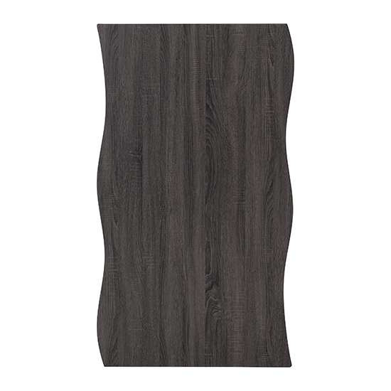 Qinson Wooden Wave Edge Dining Table In Black Wood Grain