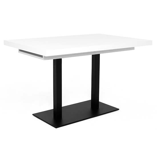 Quads Extending Wooden Dining Table In White And Black_2