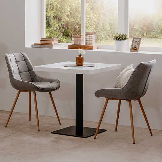 Quads Square Wooden Dining Table In White And Black_3