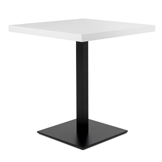 Quads Square Wooden Dining Table In White And Black