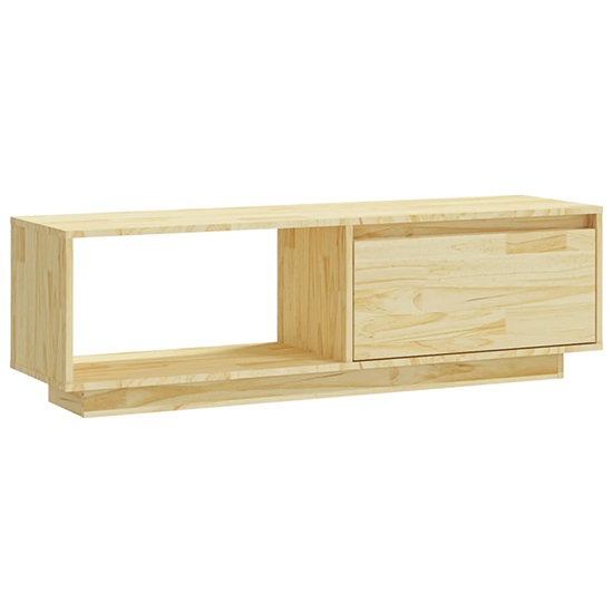 Quana Pinewood TV Stand With 1 Door 1 Shelf In Natural