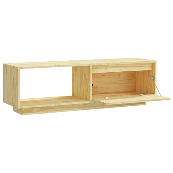 Quana Pinewood TV Stand With 1 Door 1 Shelf In Natural