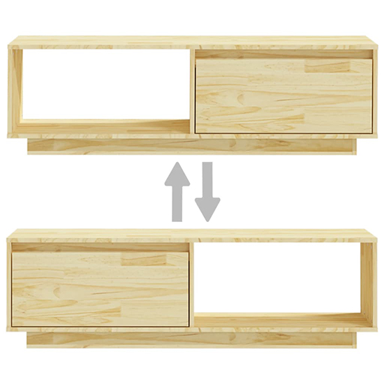 Quana Pinewood TV Stand With 1 Door 1 Shelf In Natural