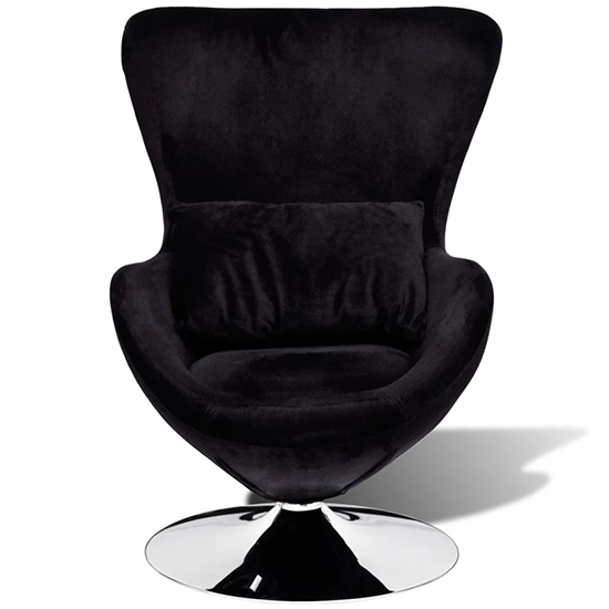 Quant Velvet Swivel Egg Lounge Chair In Black_2