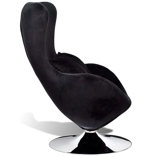 Quant Velvet Swivel Egg Lounge Chair In Black_3