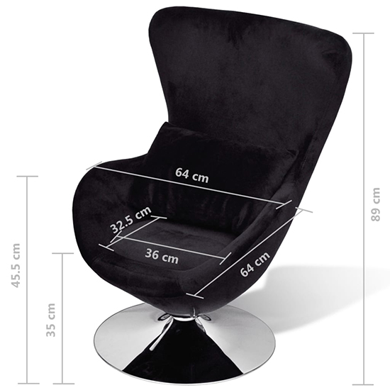 Quant Velvet Swivel Egg Lounge Chair In Black_4