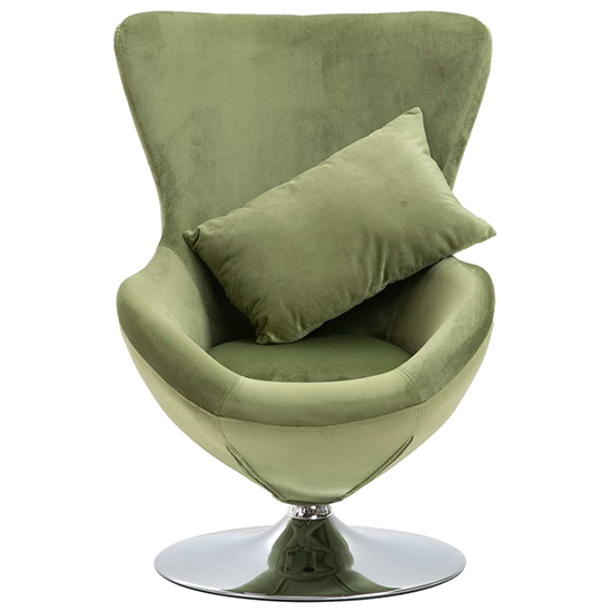 Quant Velvet Swivel Egg Lounge Chair In Light Green_2