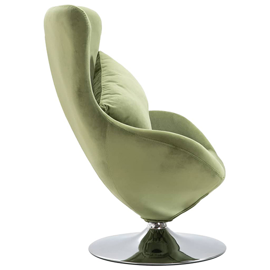 Quant Velvet Swivel Egg Lounge Chair In Light Green_3