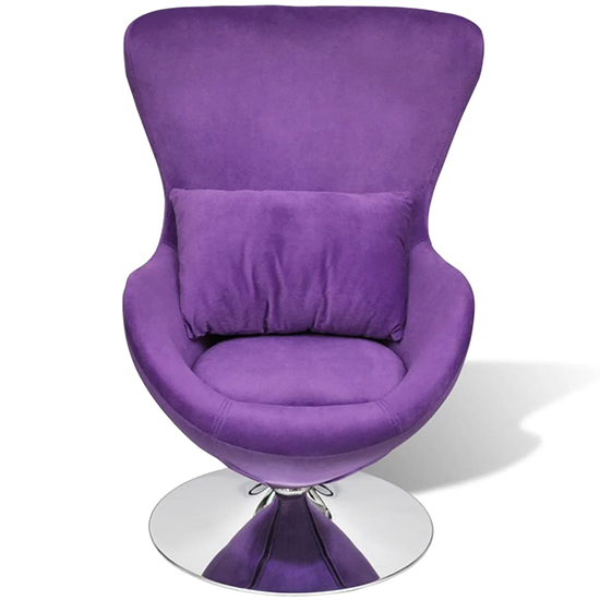 Quant Velvet Swivel Egg Lounge Chair In Purple_2