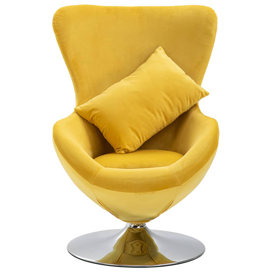 Quant Velvet Swivel Egg Lounge Chair In Yellow_2