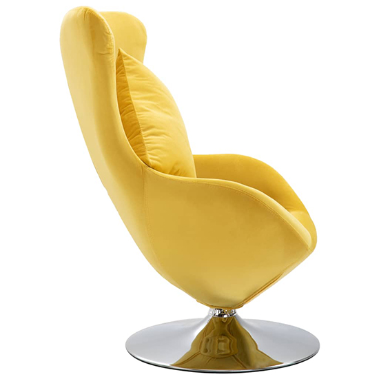Quant Velvet Swivel Egg Lounge Chair In Yellow_3