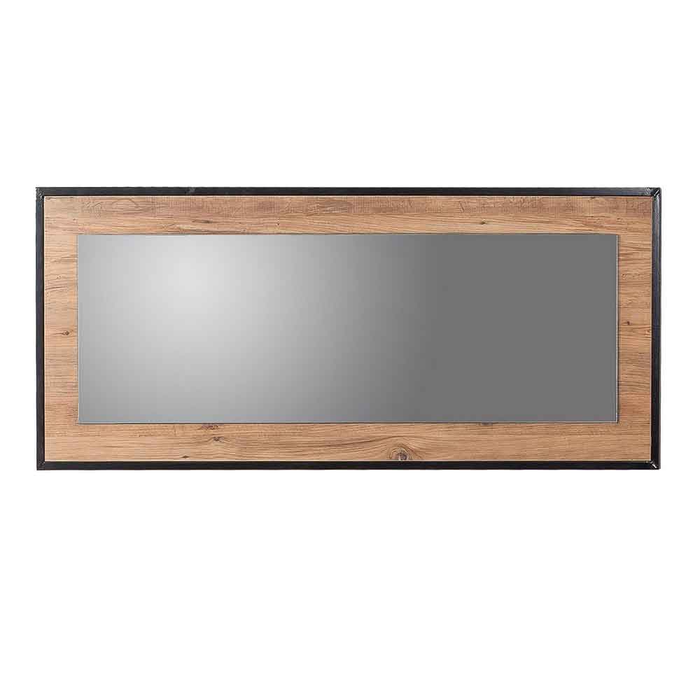 Quantum Glass Wall Mirror with Atlantic Pine Wooden Frame