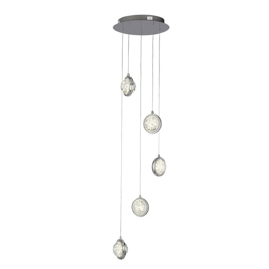 Product photograph of Quartz 5 Lights Bubble Glass Ceiling Pendant Light In Chrome from Furniture in Fashion