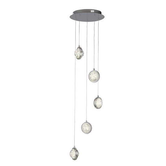 Photo of Quartz 5 lights bubble glass ceiling pendant light in chrome