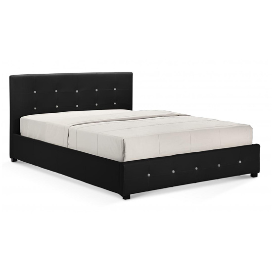 Quartz Faux Leather Storage Double Bed In Black FiF