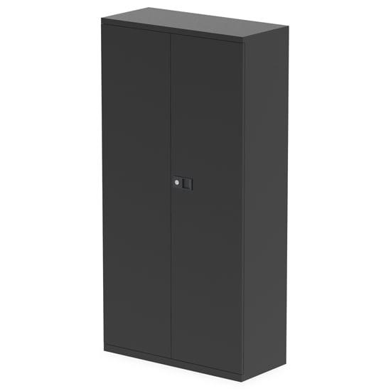 Read more about Qube 1800mm steel 2 doors stationery cupboard in black