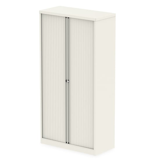 Read more about Qube 2000mm steel 2 doors side tambour storage in chalk white