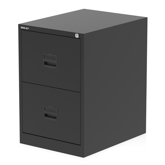 Read more about Qube steel 2 drawers filing cabinet in black