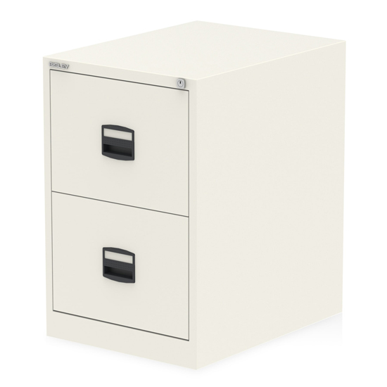 Qube Steel 2 Drawers Filing Cabinet In Chalk White