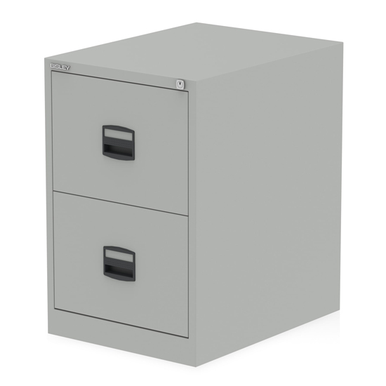 Read more about Qube steel 2 drawers filing cabinet in goose grey