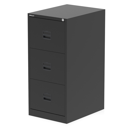 Read more about Qube steel 3 drawers filing cabinet in black