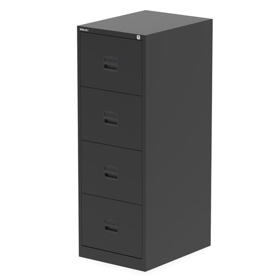 Qube Steel 4 Drawers Filing Cabinet In Black