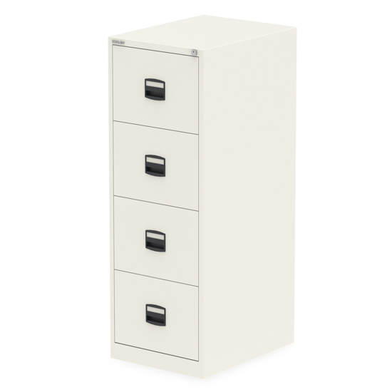 Qube Steel 4 Drawers Filing Cabinet In Chalk White