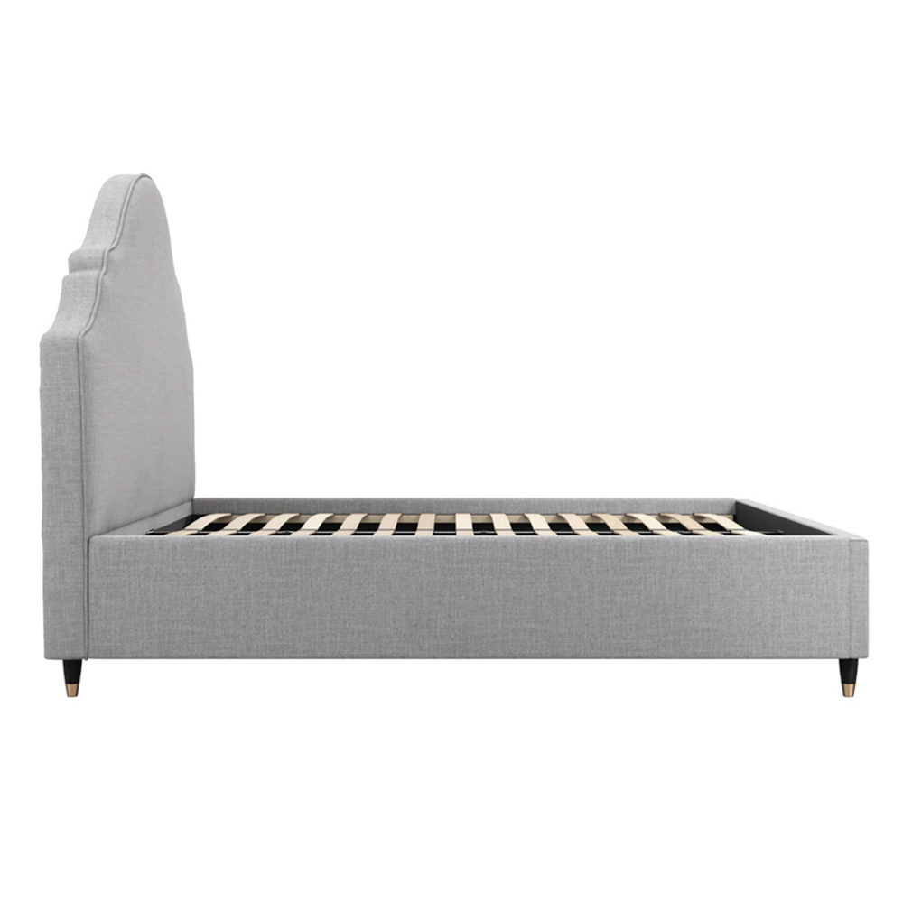 Quebec Fabric Double Bed - Light Grey