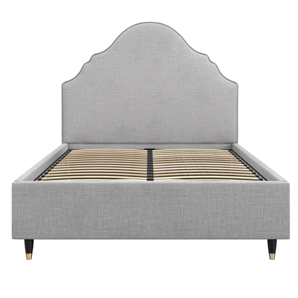 Quebec Fabric King Size Bed - Light Grey