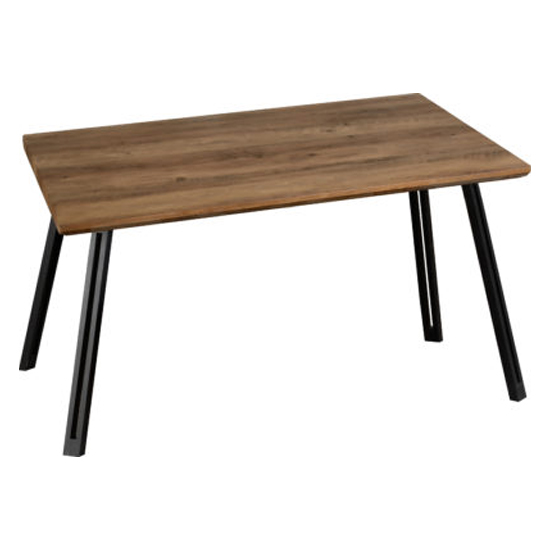 Qinson Straight Edge Dining Table With 4 Avah Blue Chairs