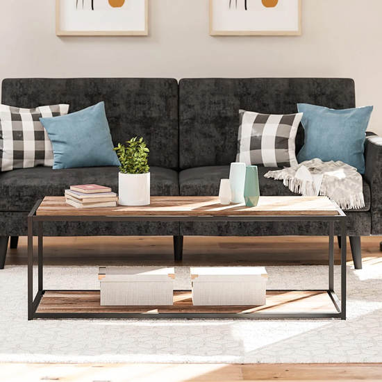 Quebec Wooden Coffee Table In Weathered Oak
