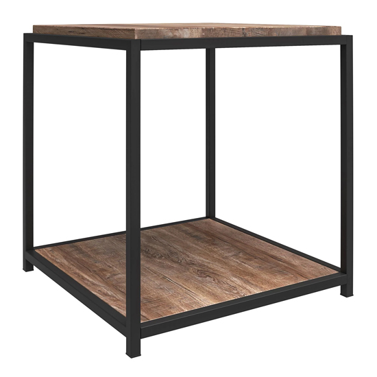 Quebec Wooden Side Table In Weathered Oak