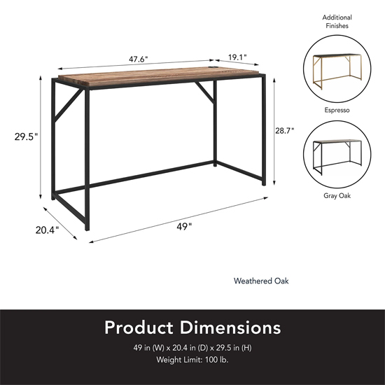 Quebec Wooden Laptop Desk In Weathered Oak