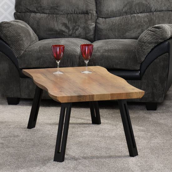 Read more about Qinson wooden wave edge coffee table in medium oak effect