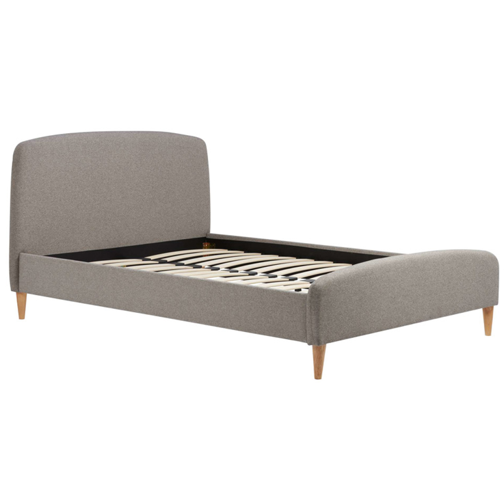 Quebecor Fabric Small Double Bed In Grey