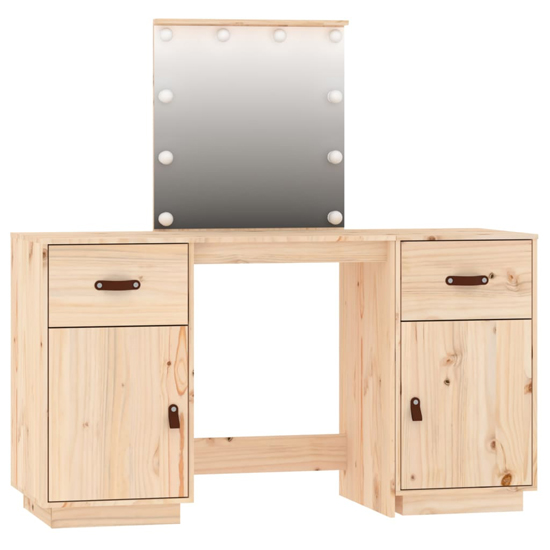 Quella Pinewood Dressing Table In Natural With LED Lights_3