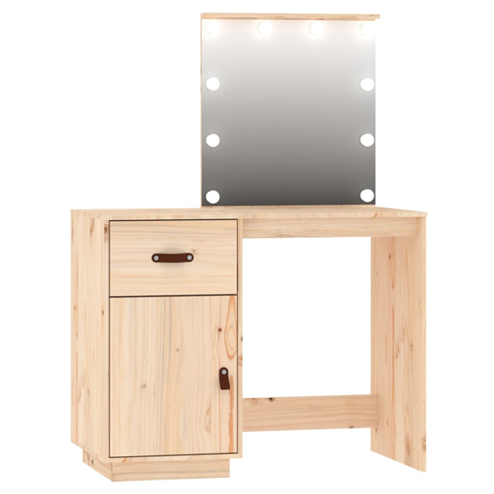 Quella Pinewood Dressing Table In Natural With LED Lights_5
