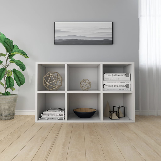 Quena Wooden Bookcase With 6 Compartments In White