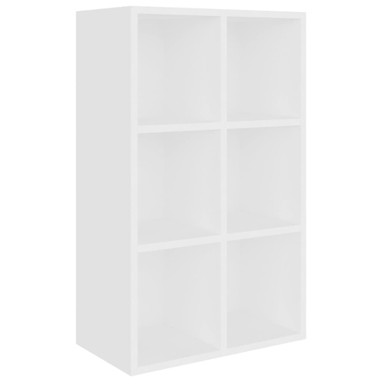 Quena Wooden Bookcase With 6 Compartments In White