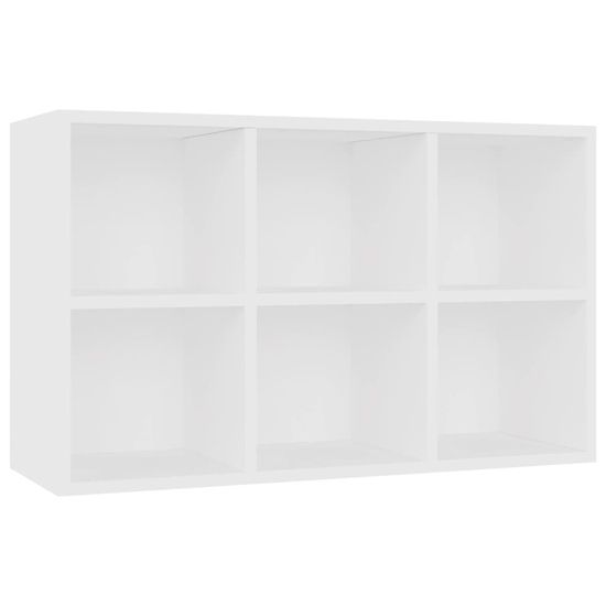 Quena Wooden Bookcase With 6 Compartments In White