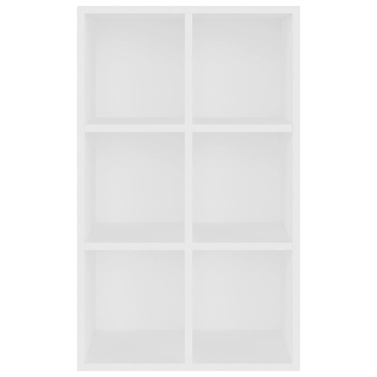 Quena Wooden Bookcase With 6 Compartments In White
