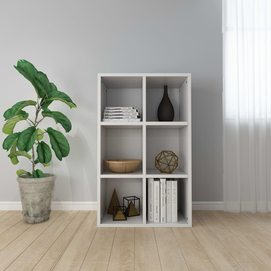 Quena Wooden Bookcase With 6 Compartments In White