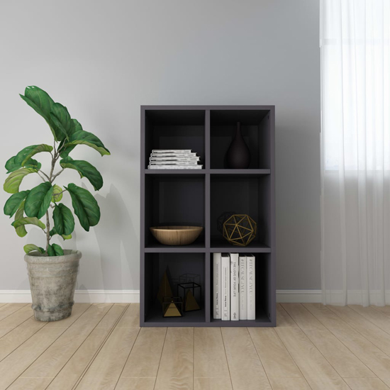 Quena high gloss bookcase with 6 compartments in grey £69.95 gofurniture.co.uk