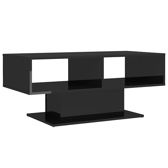 Quenti High Gloss Coffee Table With Shelves In Black_2